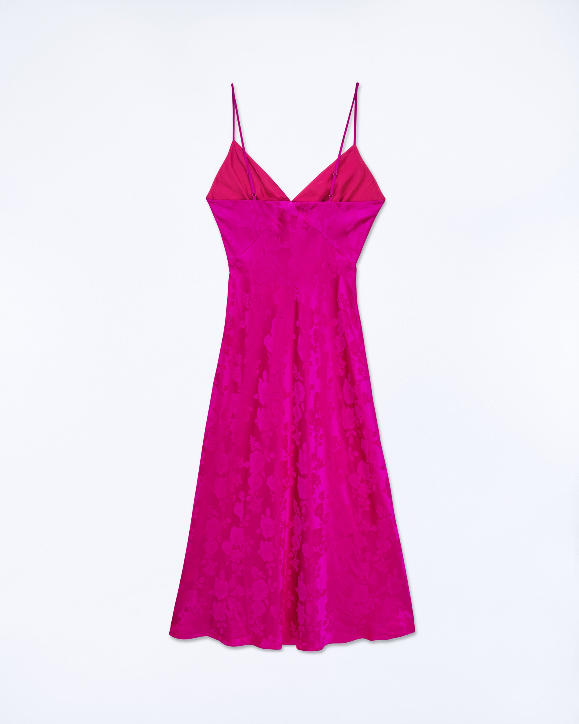 ROSES JACQUARD PINK / NEW / QTY : 2 / Robe Longue Bretelle Gigi - Roses Jacquard Pink