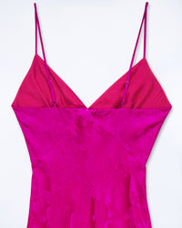 ROSES JACQUARD PINK / NEW / QTY : 2 / Robe Longue Bretelle Gigi - Roses Jacquard Pink