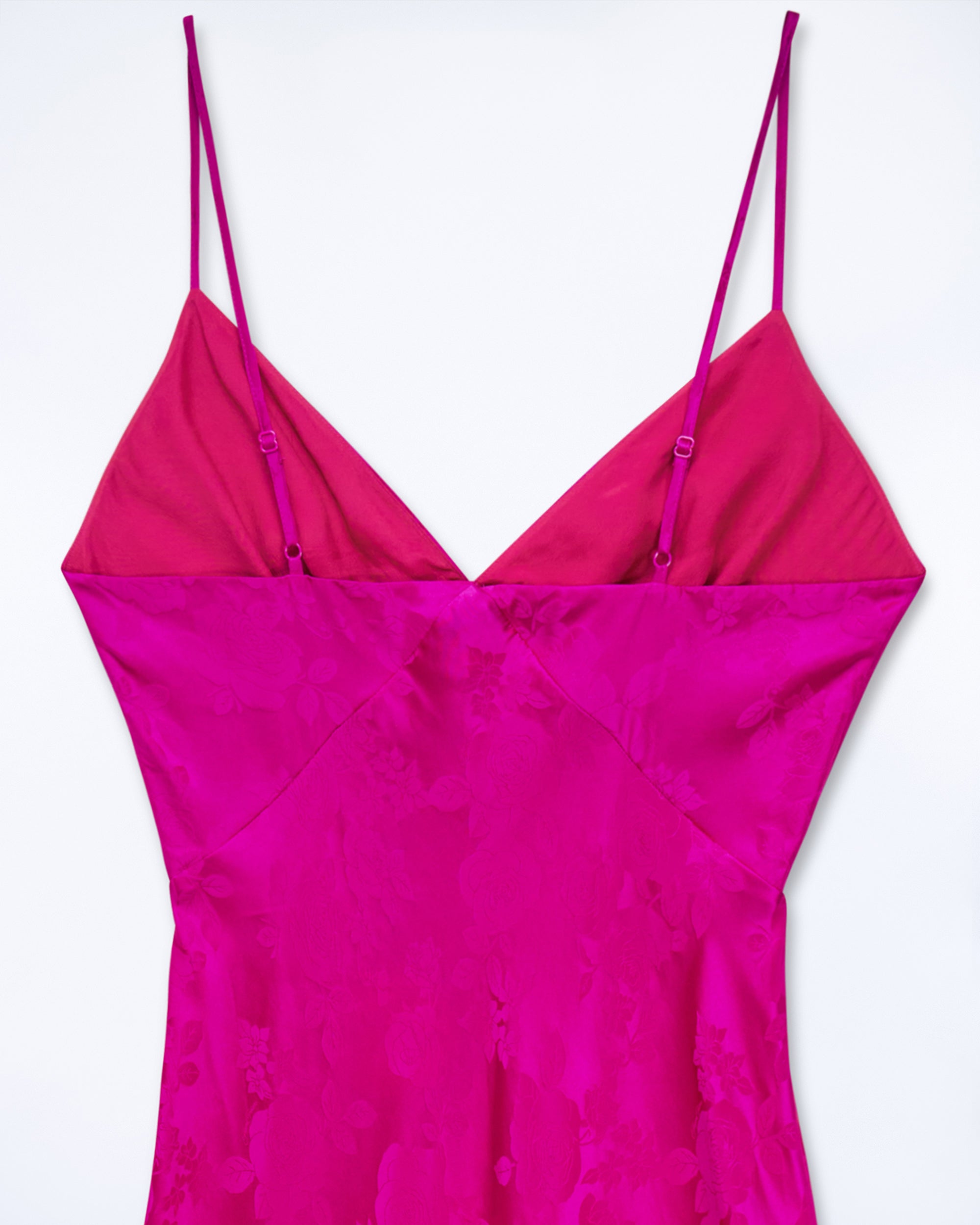 ROSES JACQUARD PINK / NEW / QTY : 2 / Robe Longue Bretelle Gigi - Roses Jacquard Pink