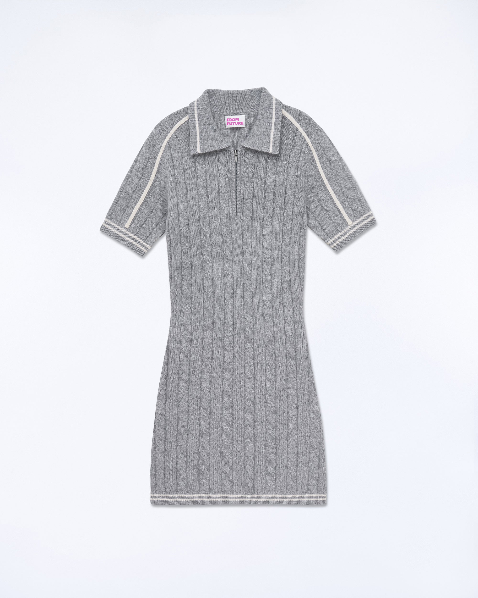 GRIS CHINE FONCE / NEW / QTY : 30 / Robe Courte Torsades Future - Gris Chine Fonce
