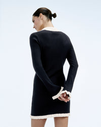 Y. ONLY PORTE / NOIR / NEW / QTY : 1 / Robe Courte Manche Longue - Noir