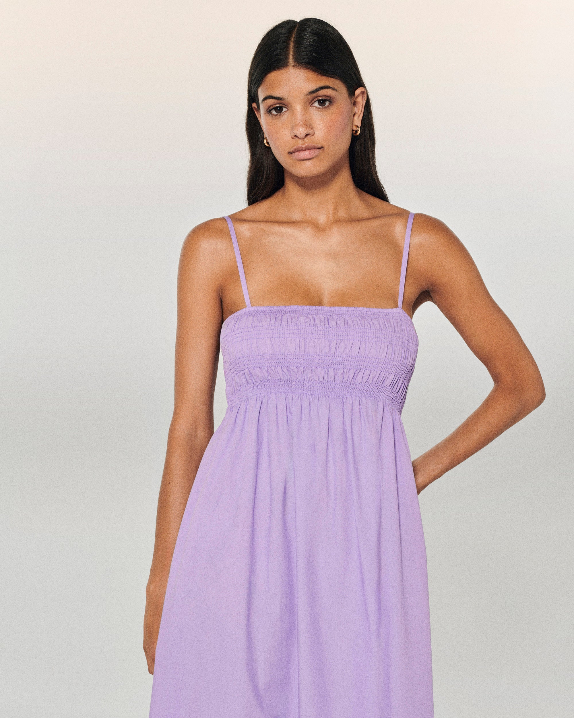 LILAS / NEW / QTY : 74 / Robe Longue Bretelle Mara - Lilas
