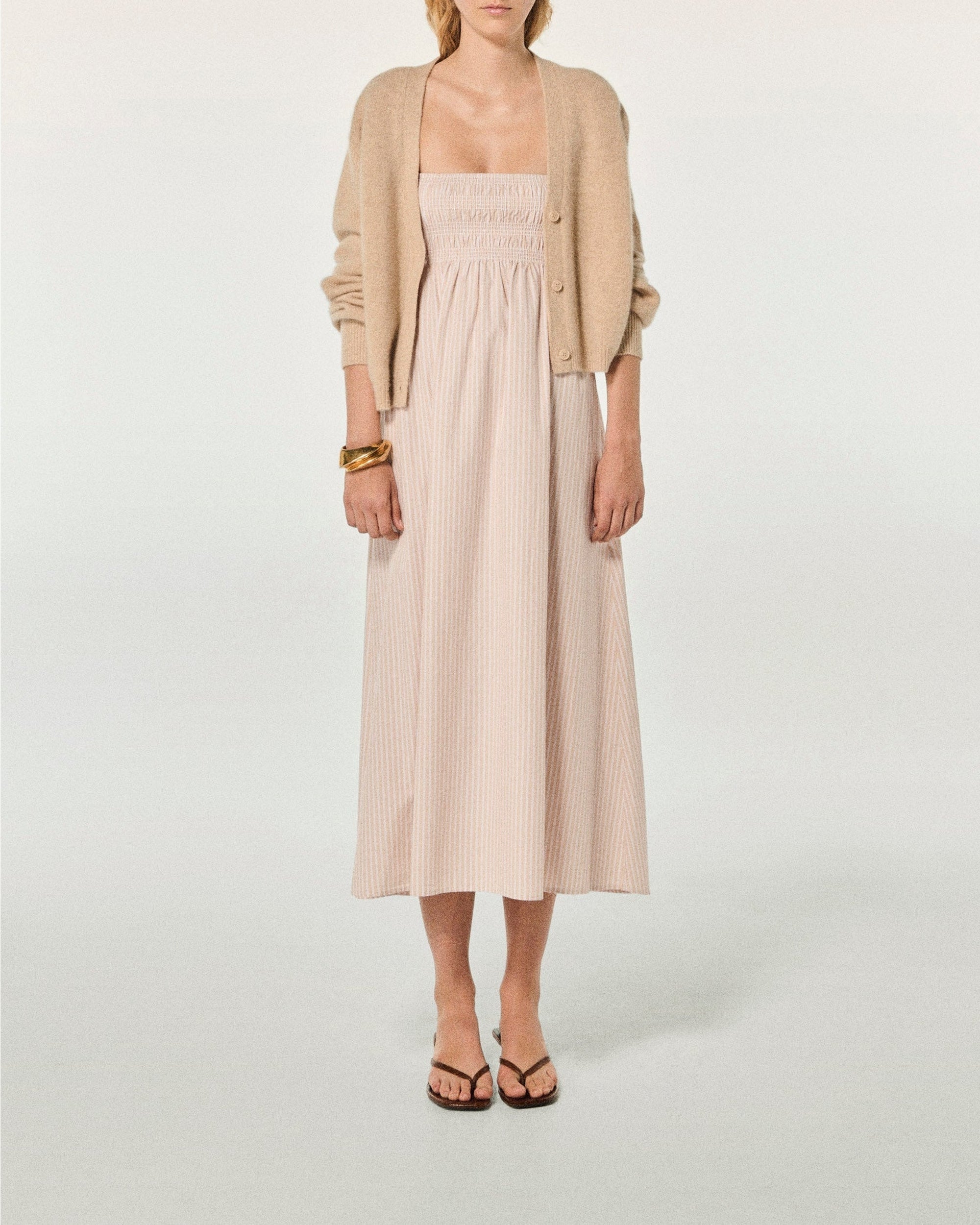 Mara strapless maxi dress - Beige Raye