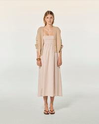 BEIGE RAYÉ / DJV / QTY : 112 / Robe Longue Bretelle Mara - Beige Rayé