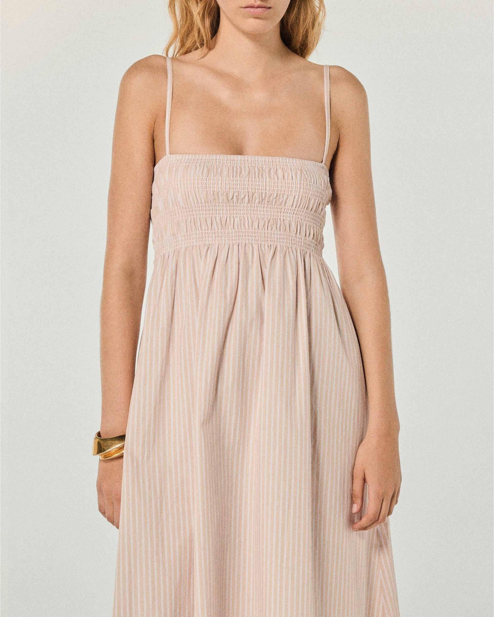 Mara strapless maxi dress - Beige Raye