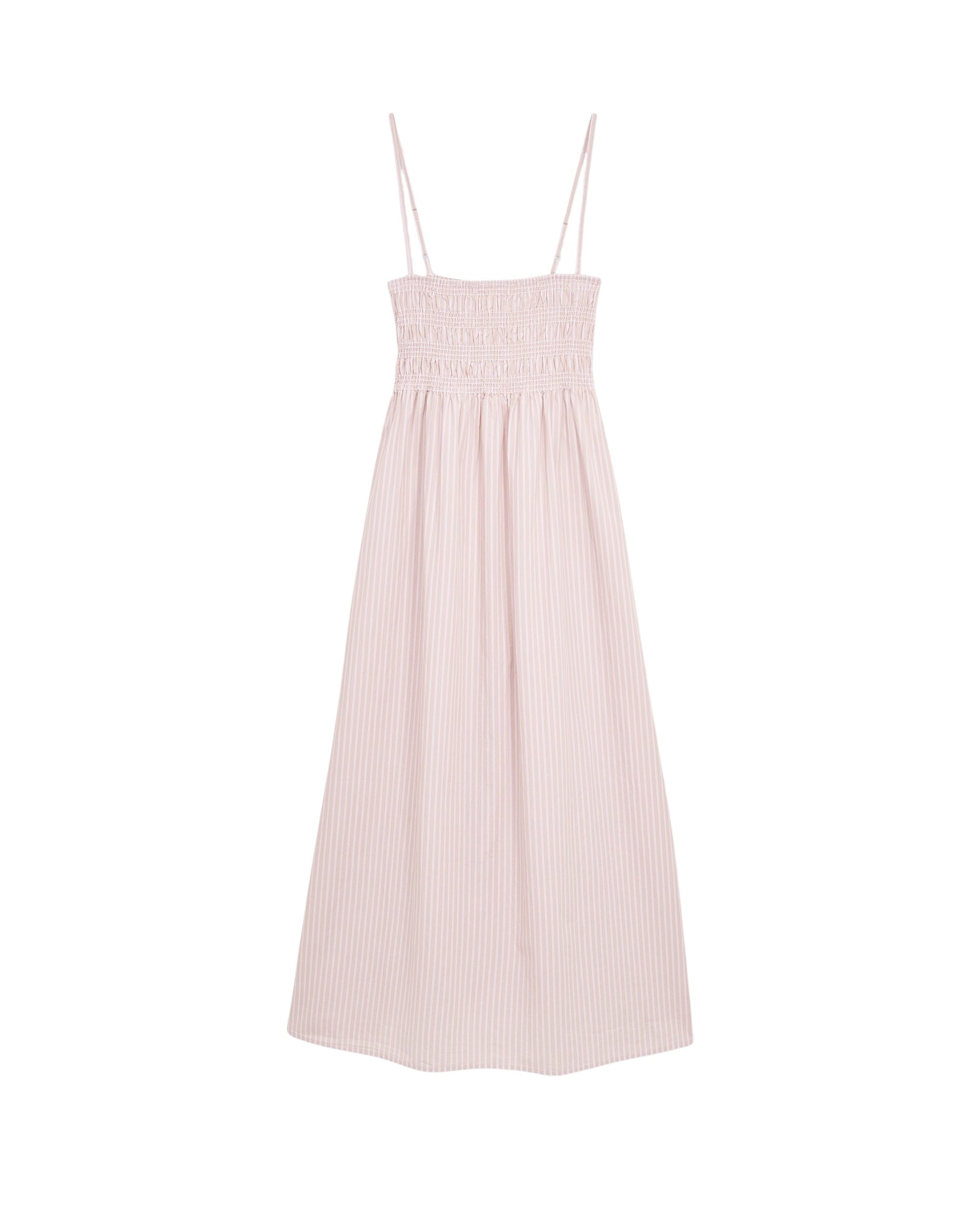 BEIGE RAYÉ / DJV / QTY : 112 / Robe Longue Bretelle Mara - Beige Rayé