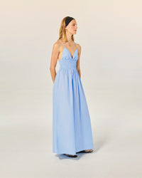 BABY BLUE / NEW / QTY : 13 / Robe Longue Bretelle Liah - Baby Blue