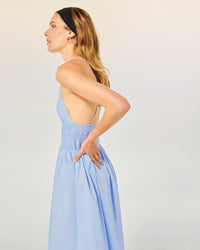 BABY BLUE / NEW / QTY : 13 / Robe Longue Bretelle Liah - Baby Blue