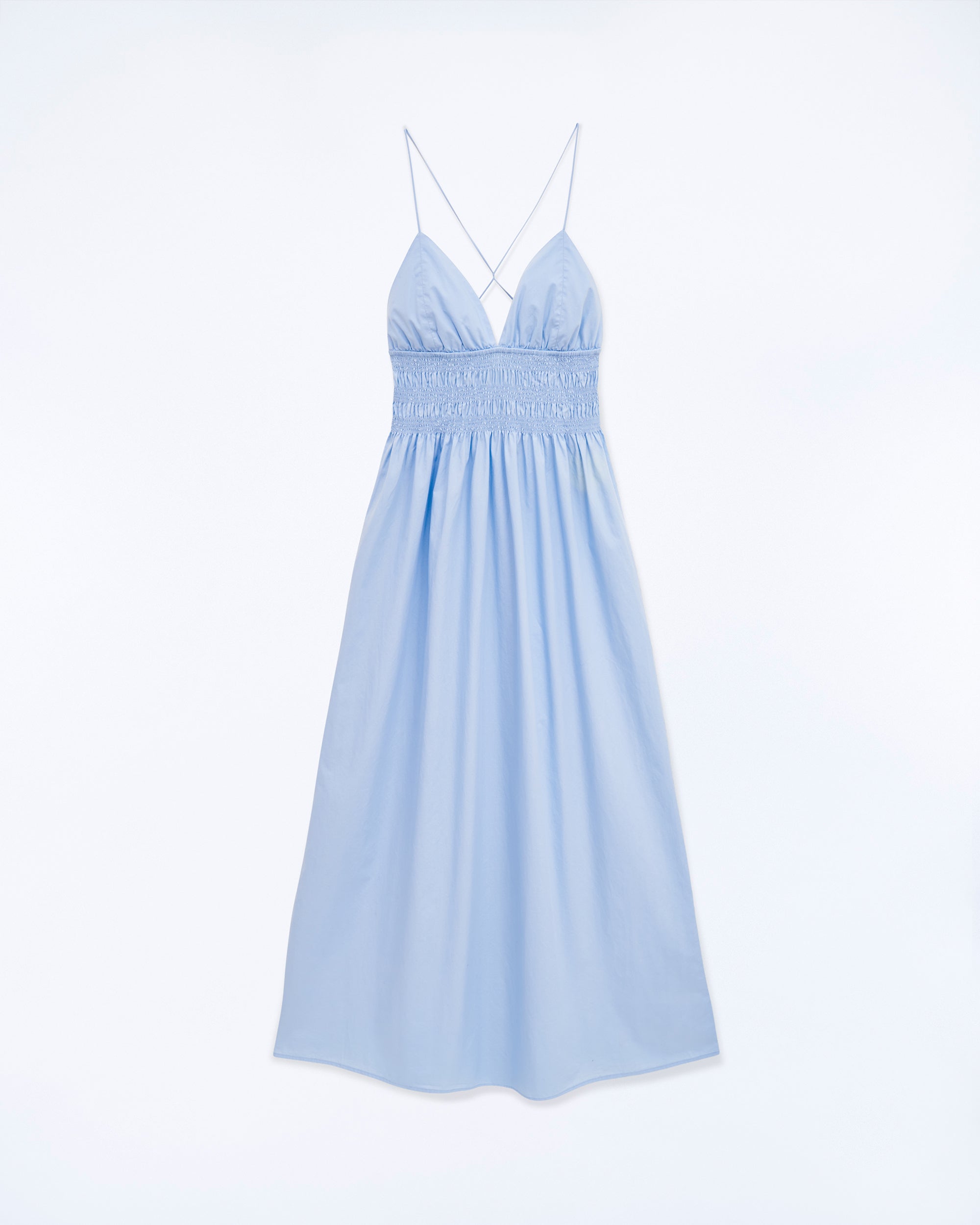 BABY BLUE / NEW / QTY : 13 / Robe Longue Bretelle Liah - Baby Blue