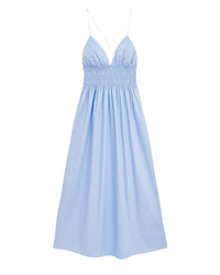 Robe longue à bretelles Liah - Baby Blue