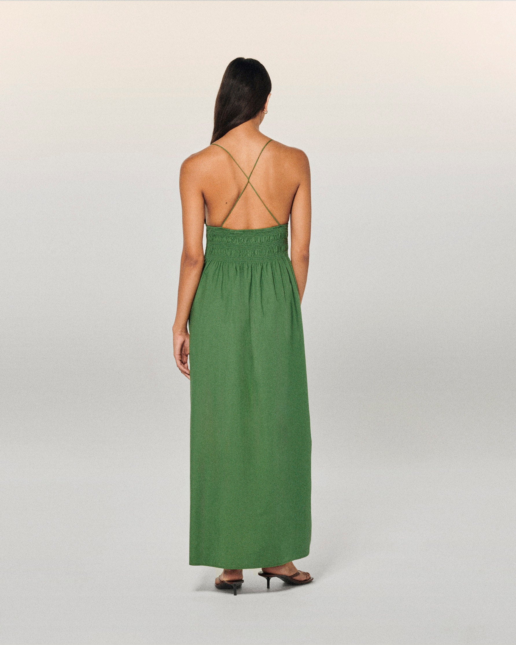 KAKI / NEW / QTY : 20 / Robe Longue Bretelle Liah - Kaki