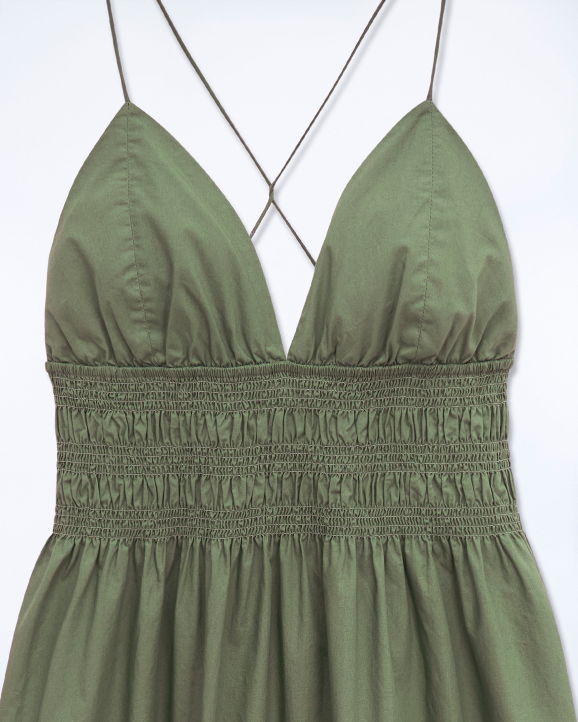 Robe longue à bretelles Liah - Kaki