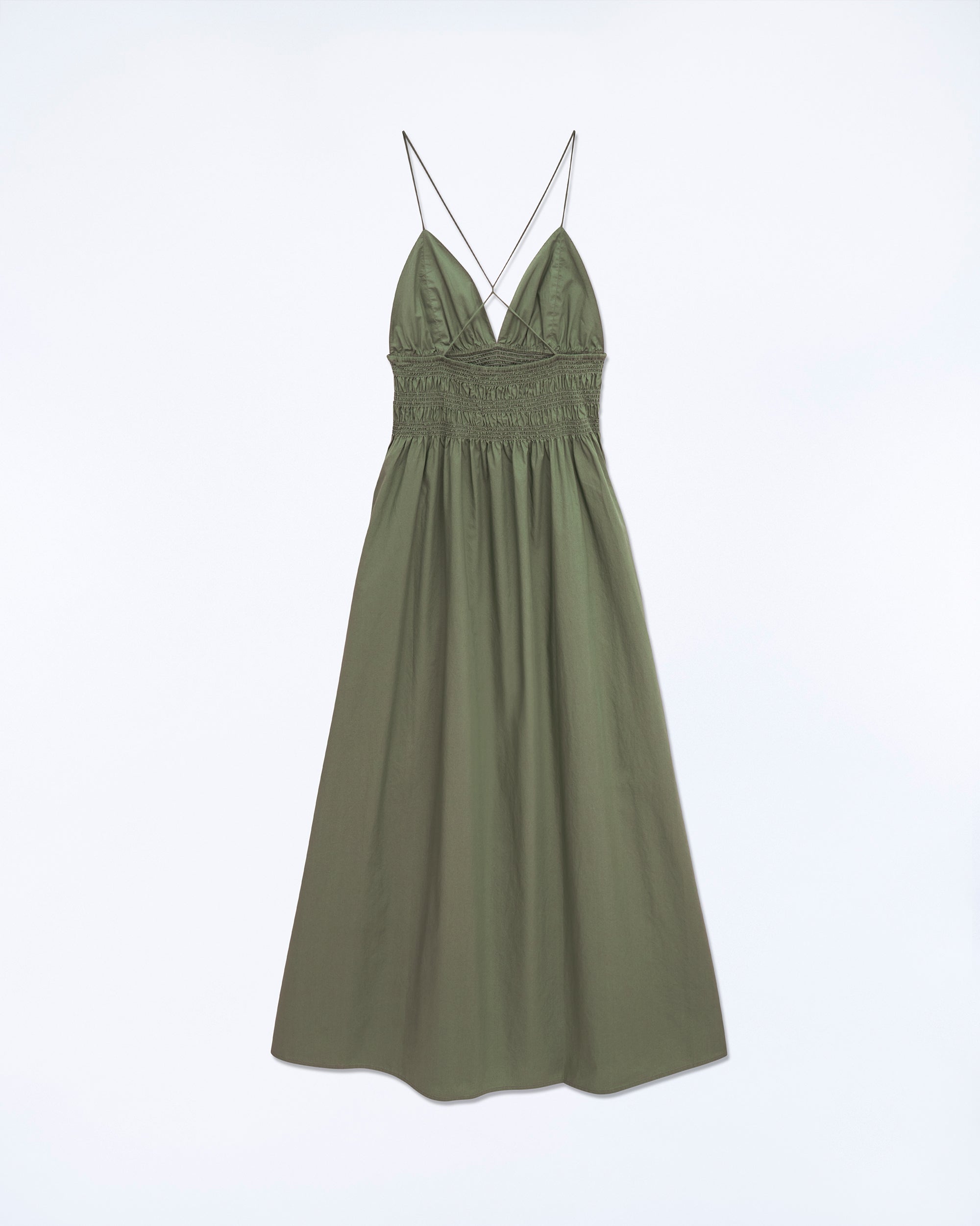 Robe longue à bretelles Liah - Kaki