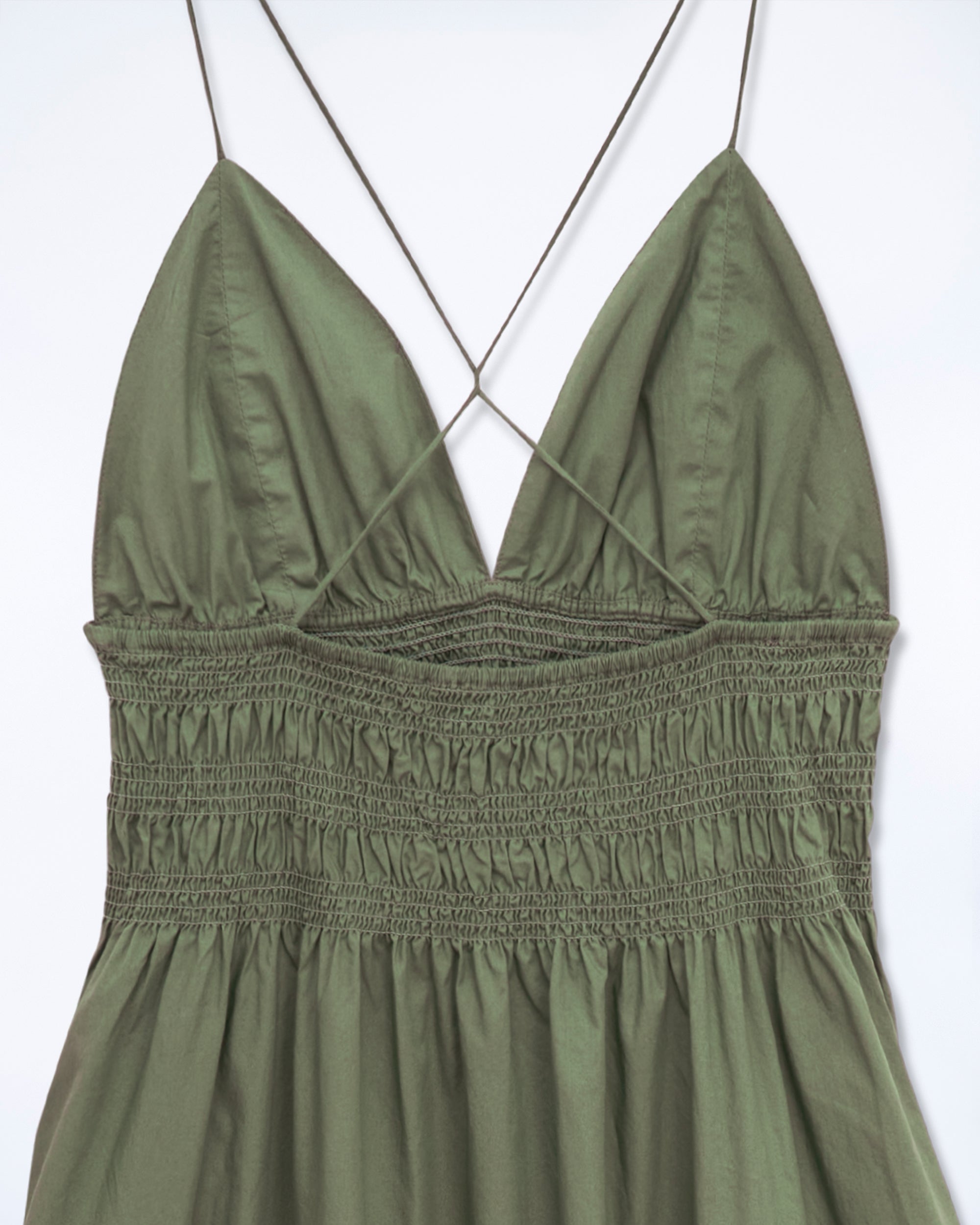 Robe longue à bretelles Liah - Kaki