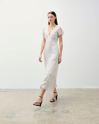 POIS ECRU / DJV / QTY : 70 / Robe Longue Manche Courte Julia - Pois Ecru