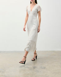 Robe longue Julia - Pois Ecru
