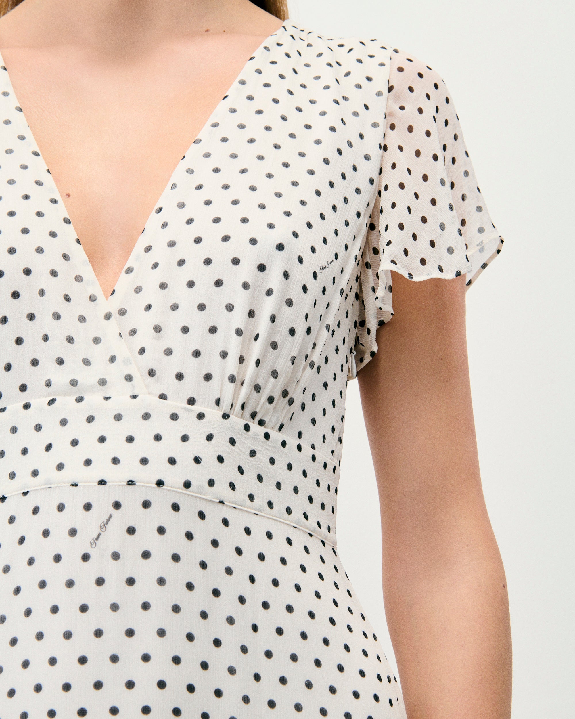 Robe longue Julia - Pois Ecru