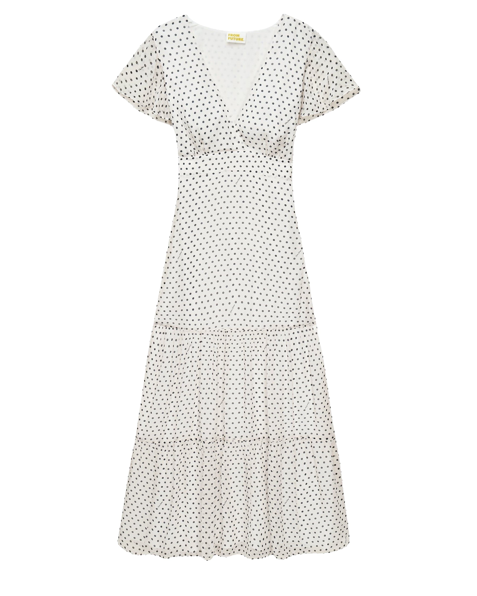 Robe longue Julia - Pois Ecru