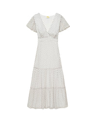 POIS ECRU / DJV / QTY : 70 / Robe Longue Manche Courte Julia - Pois Ecru