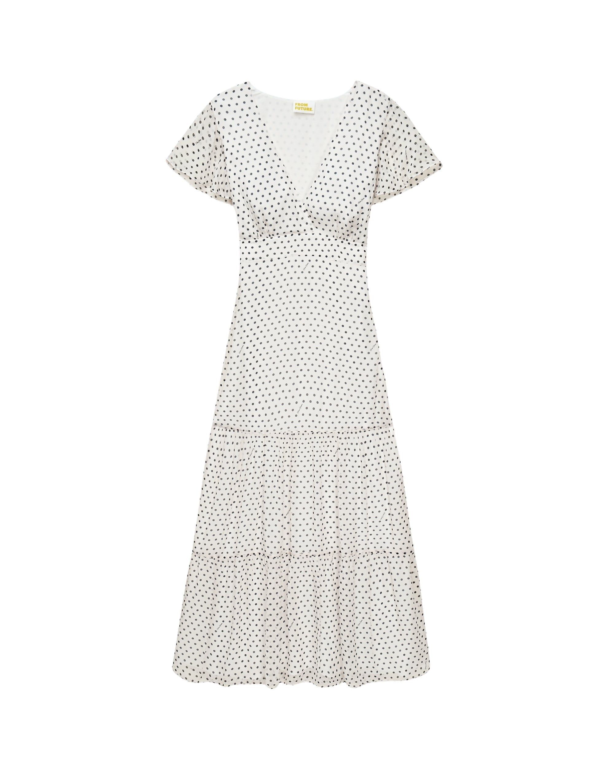 POIS ECRU / DJV / QTY : 70 / Robe Longue Manche Courte Julia - Pois Ecru