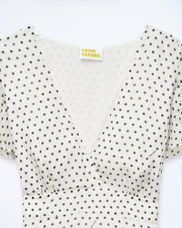 Robe longue Julia - Pois Ecru