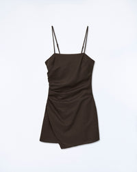 CHOCOLAT / NEW / QTY : 10 / Robe Courte Bretelle Rivka - Chocolat