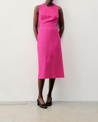 Robe midi sans manches Myra en lin - Disco Pink