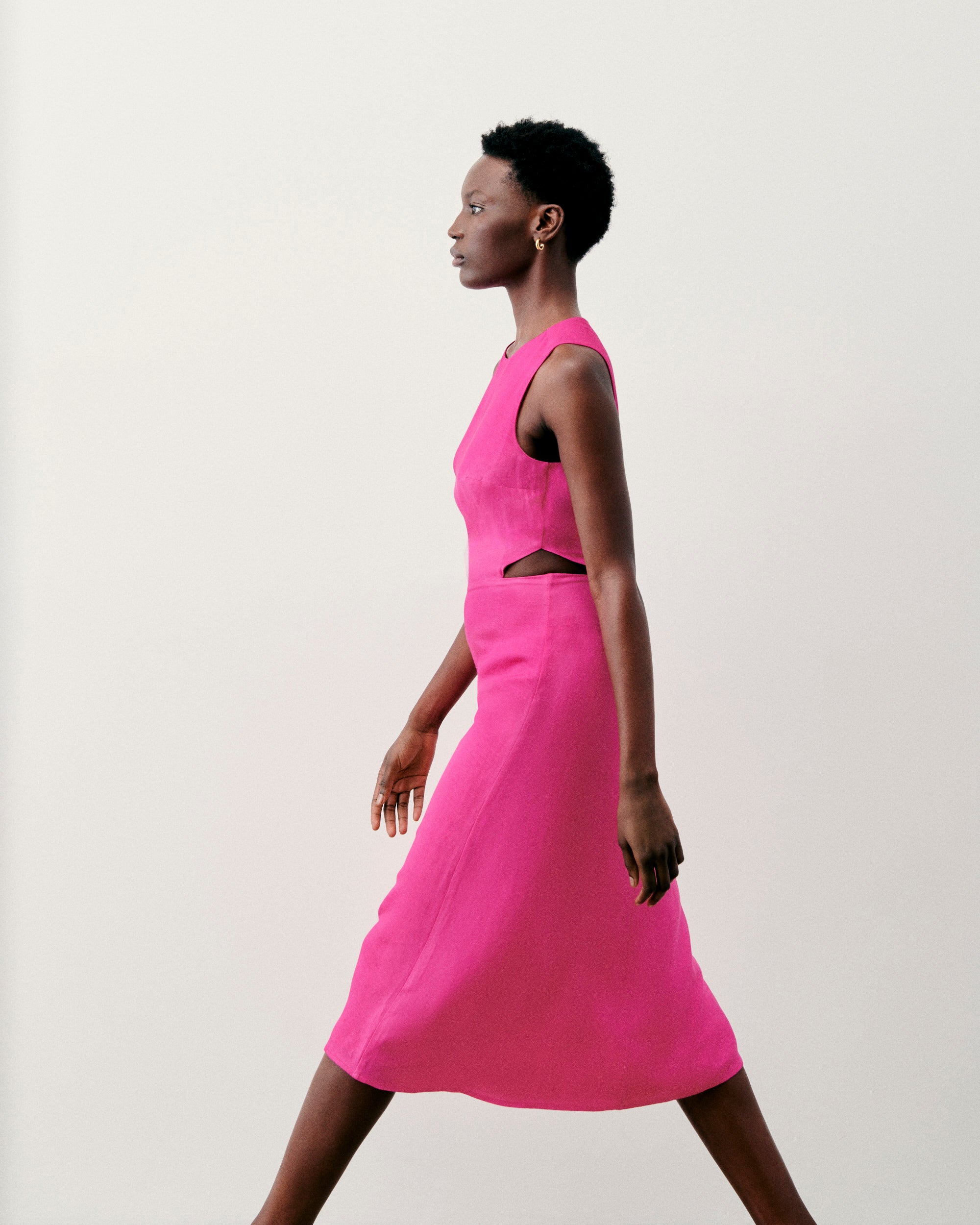 DISCO PINK / NEW / QTY : 18 / Robe Longue Bretelle Myra - Disco Pink