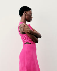 DISCO PINK / NEW / QTY : 18 / Robe Longue Bretelle Myra - Disco Pink