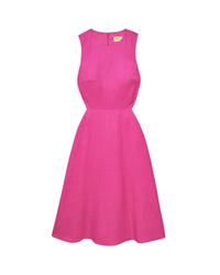 Robe midi sans manches Myra en lin - Disco Pink