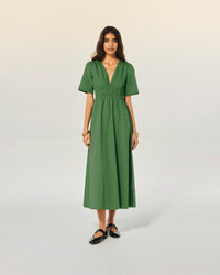 KAKI / NEW / QTY : 5 / Robe Longue Manche Courte Gianna - Kaki