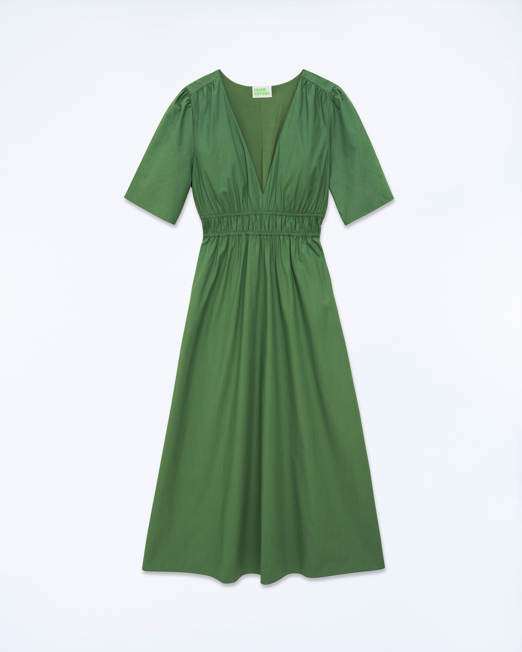KAKI / NEW / QTY : 5 / Robe Longue Manche Courte Gianna - Kaki