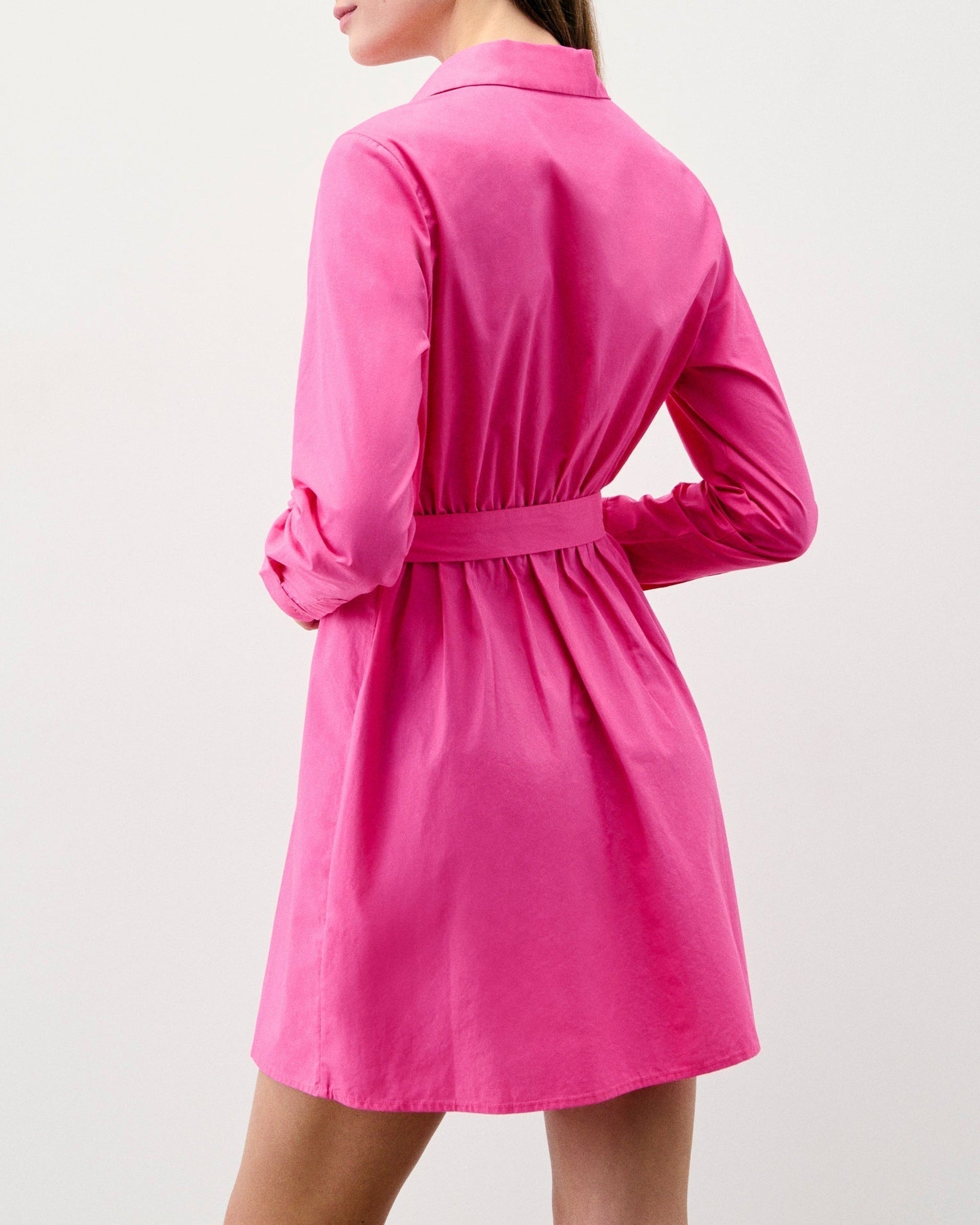 Robe courte à manches longues - Disco Pink