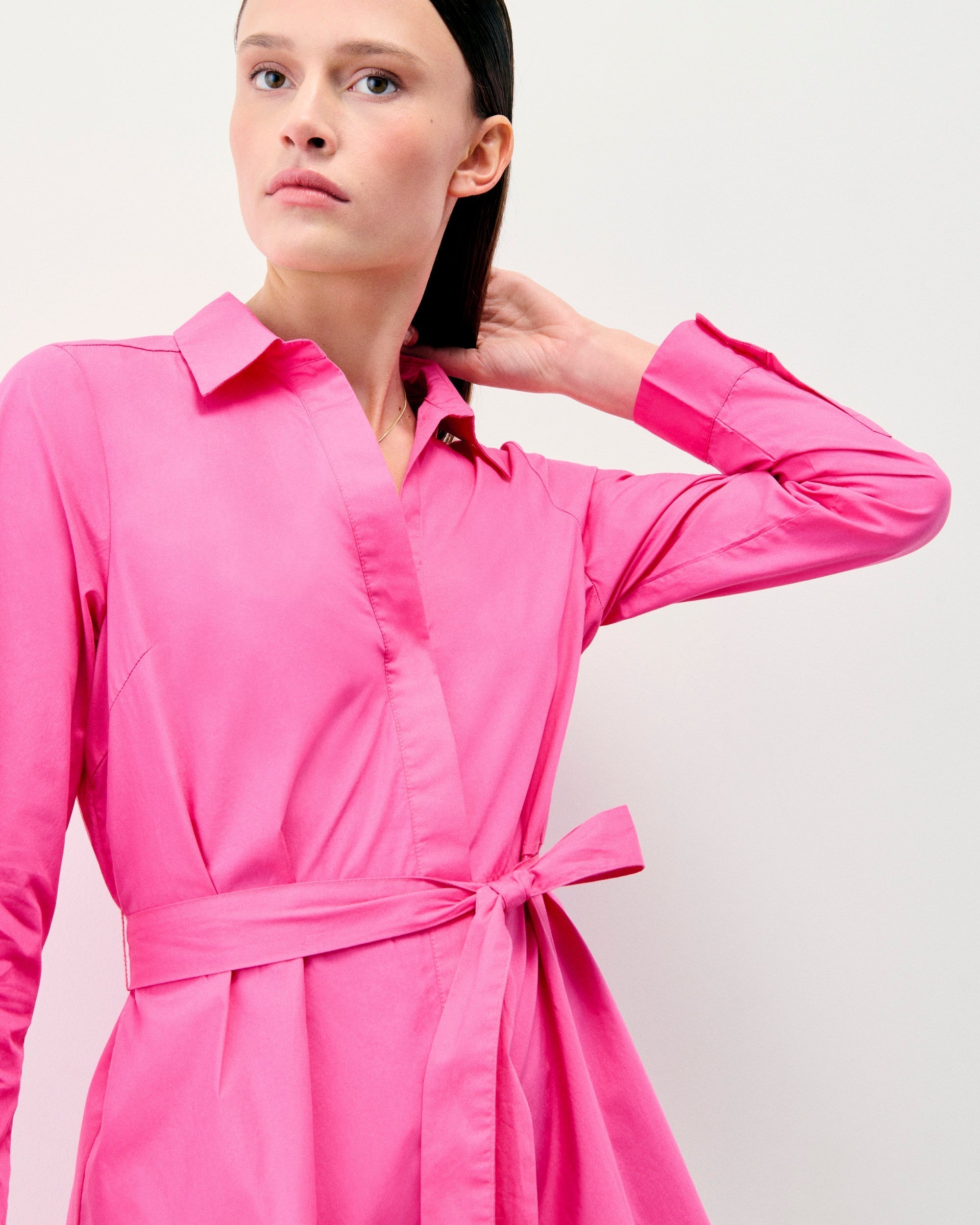 Robe Courte Manche Longue Alba  - Disco Pink