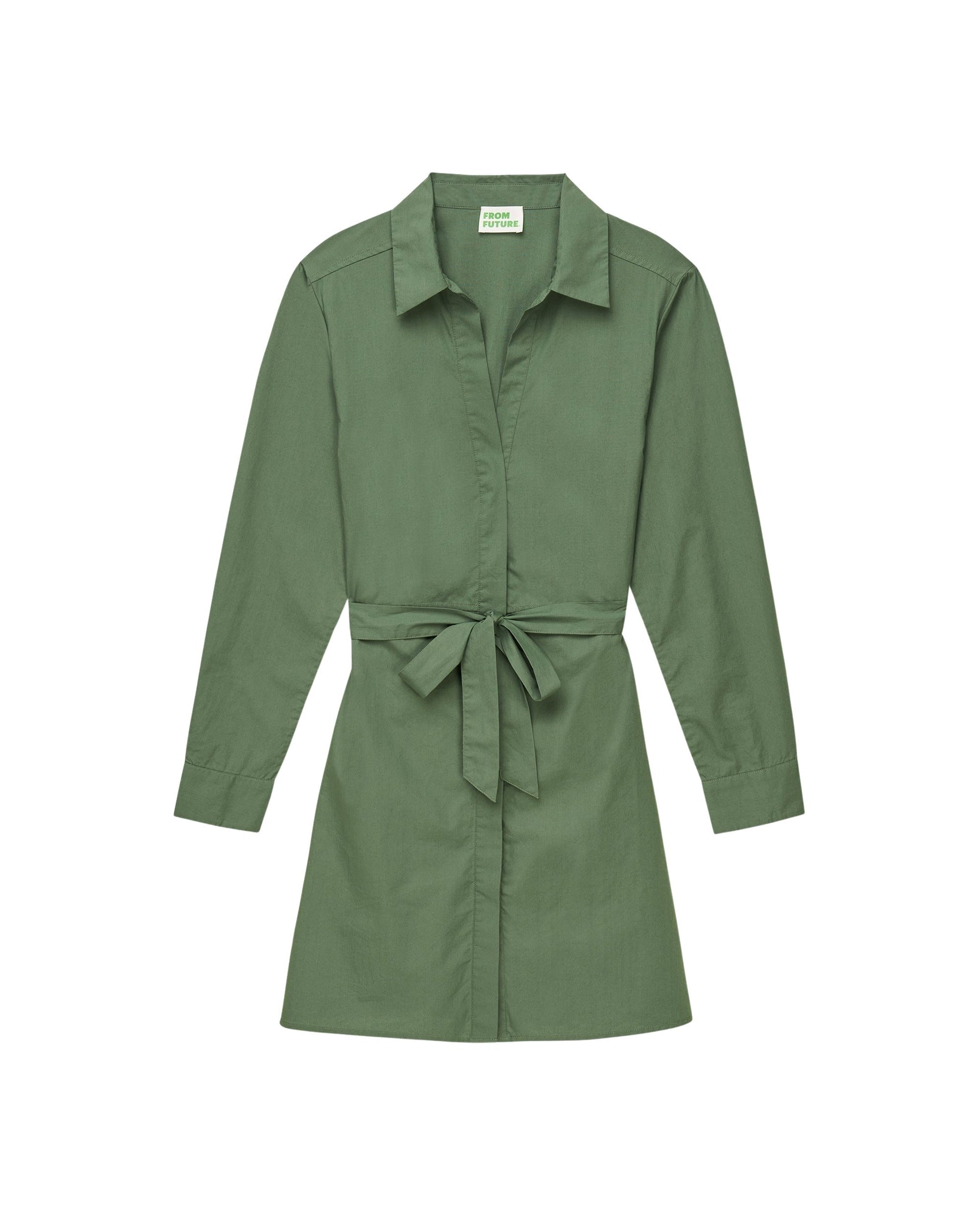 Robe courte à manches longues - Kaki