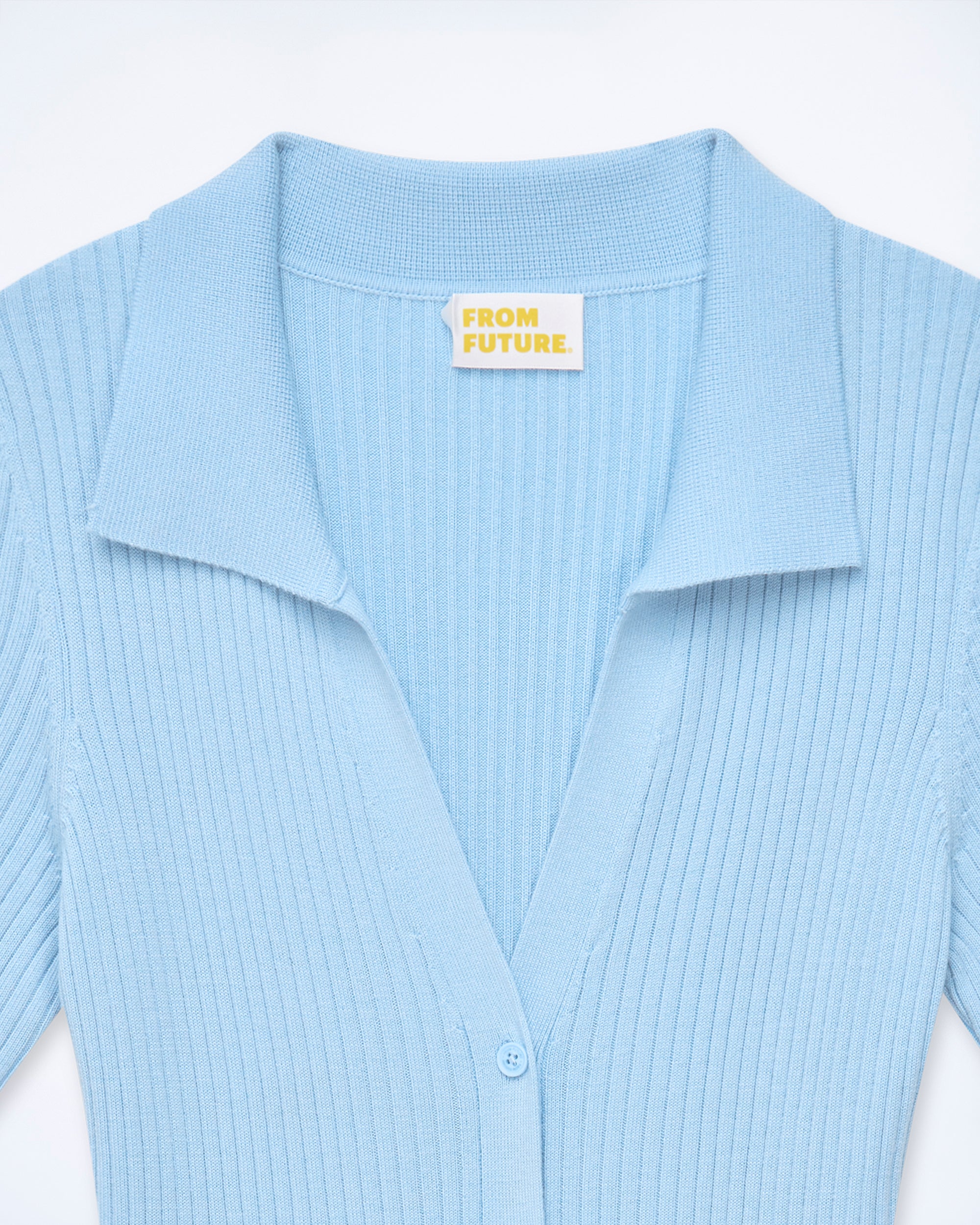 Robe courte à manches courtes en laine - Baby Blue