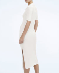 Robe longue en laine mérinos - Ecru