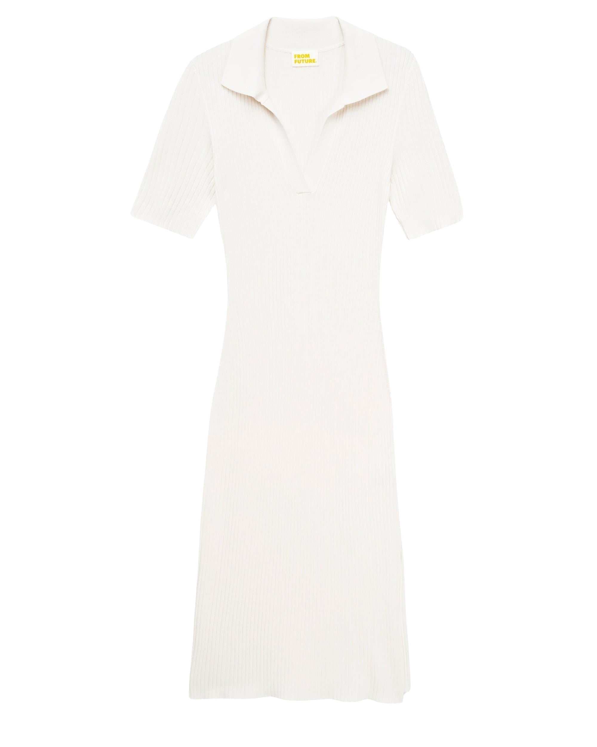 Robe longue en laine mérinos - Ecru