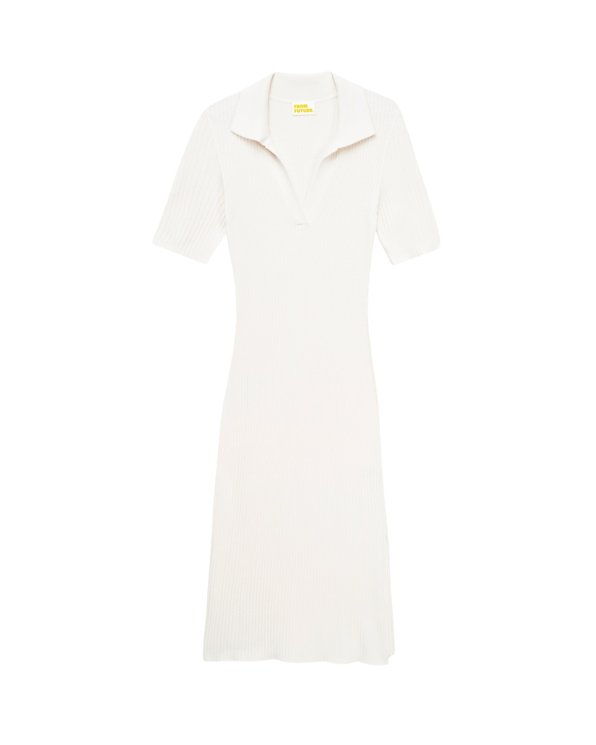 Robe Longue Manche Courte   - Ecru