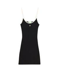 NOIR / DJV / QTY : 17 / Robe Courte Bretelle Bicolore - Noir