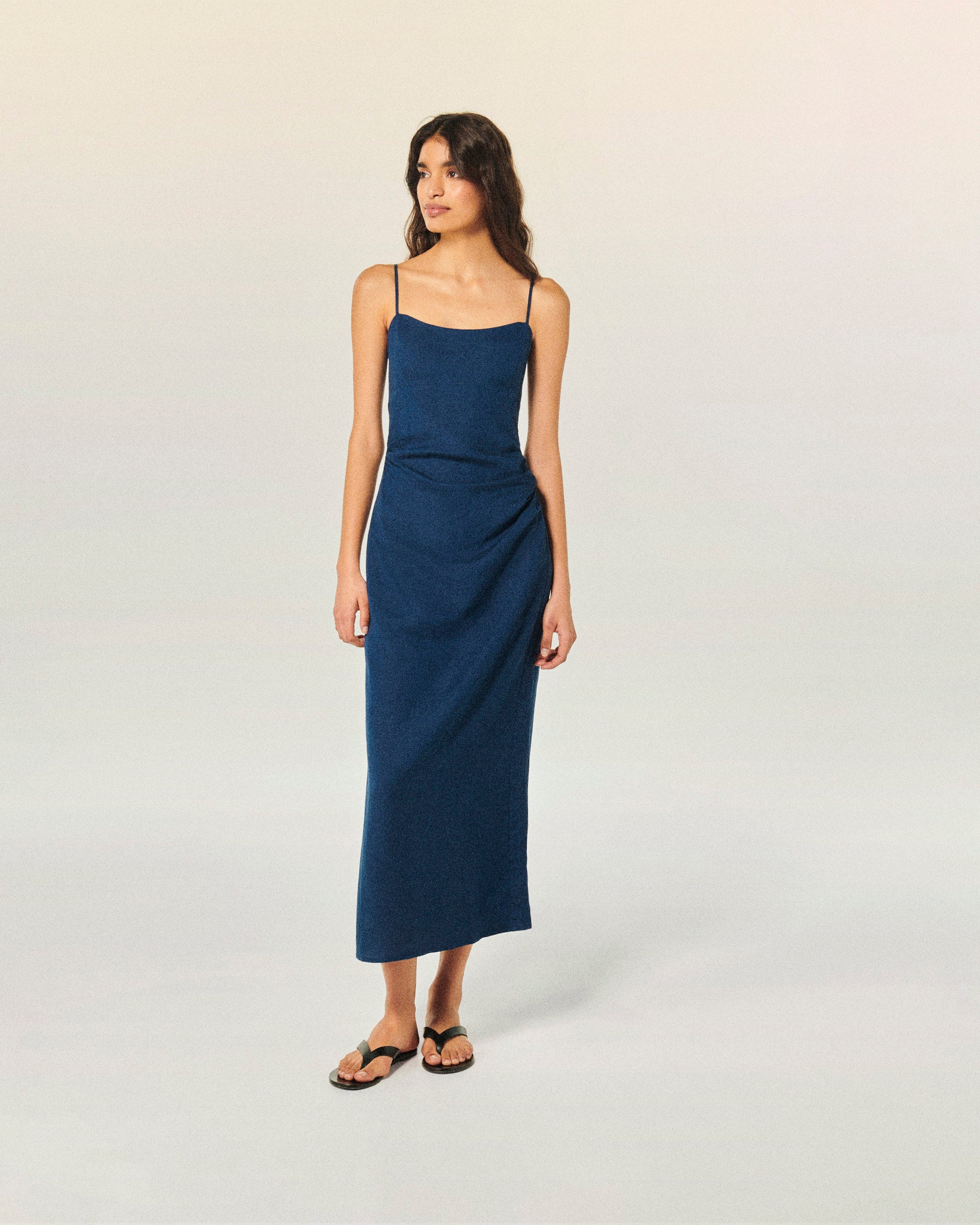NAVY / NEW / QTY : 4 / Robe Longue Bretelle - Navy