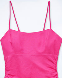 DISCO PINK / NEW / QTY : 8 / Robe Longue Bretelle - Disco Pink