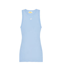 Robe courte à bretelles en laine mérinos - Baby Blue