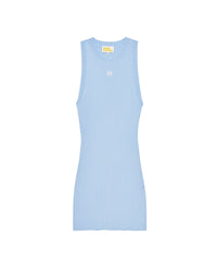Robe Courte Bretelle Broderie FF  - Baby Blue