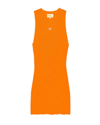 Robe courte à bretelles en laine mérinos - Beach Orange