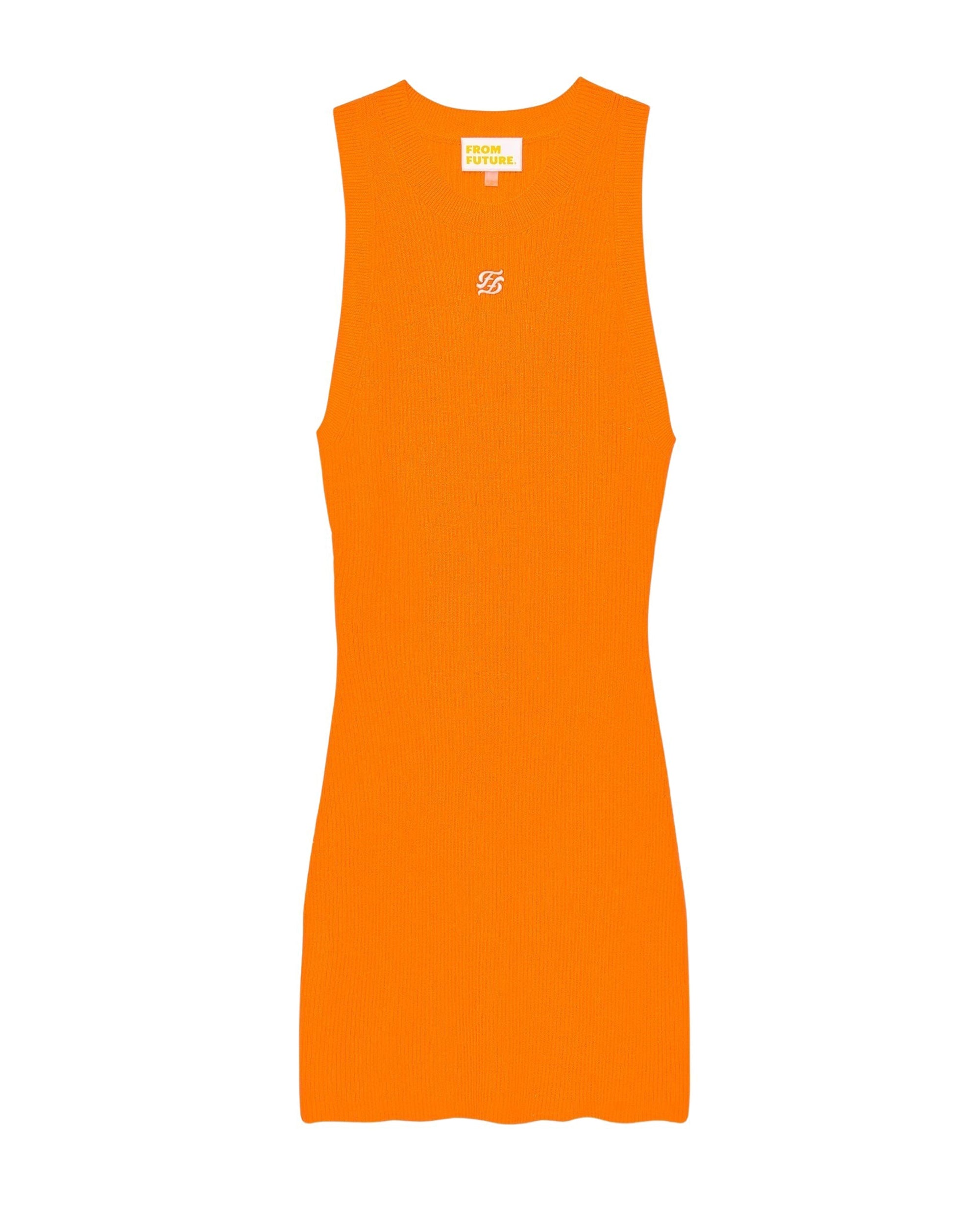 Robe courte à bretelles en laine mérinos - Beach Orange