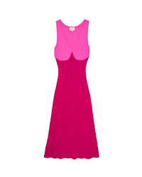 Robe Longue Bretelle Bicolore - Raspberry Pink