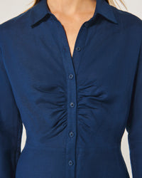 NAVY / NEW / QTY : 43 / Robe Courte Manche Longue Magda - Navy