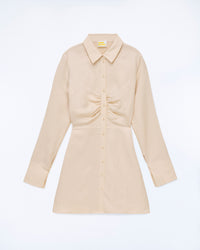 BEIGE / NEW / QTY : 43 / Robe Courte Manche Longue Magda - Beige