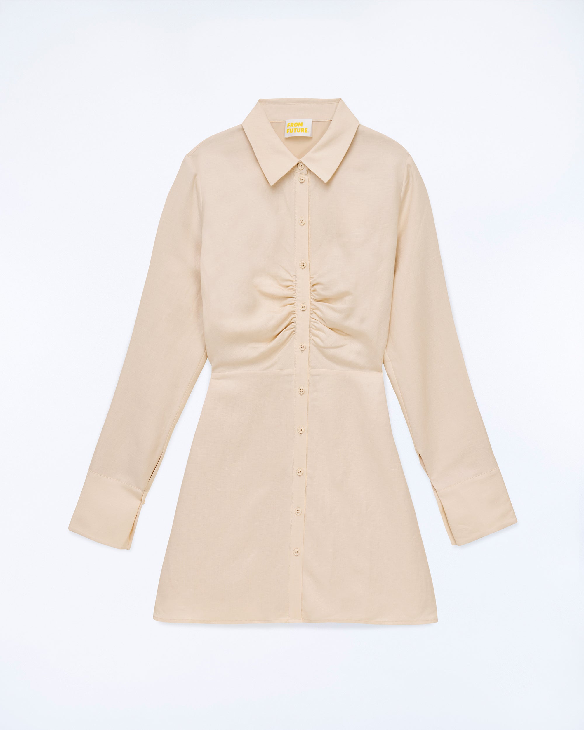 BEIGE / NEW / QTY : 43 / Robe Courte Manche Longue Magda - Beige